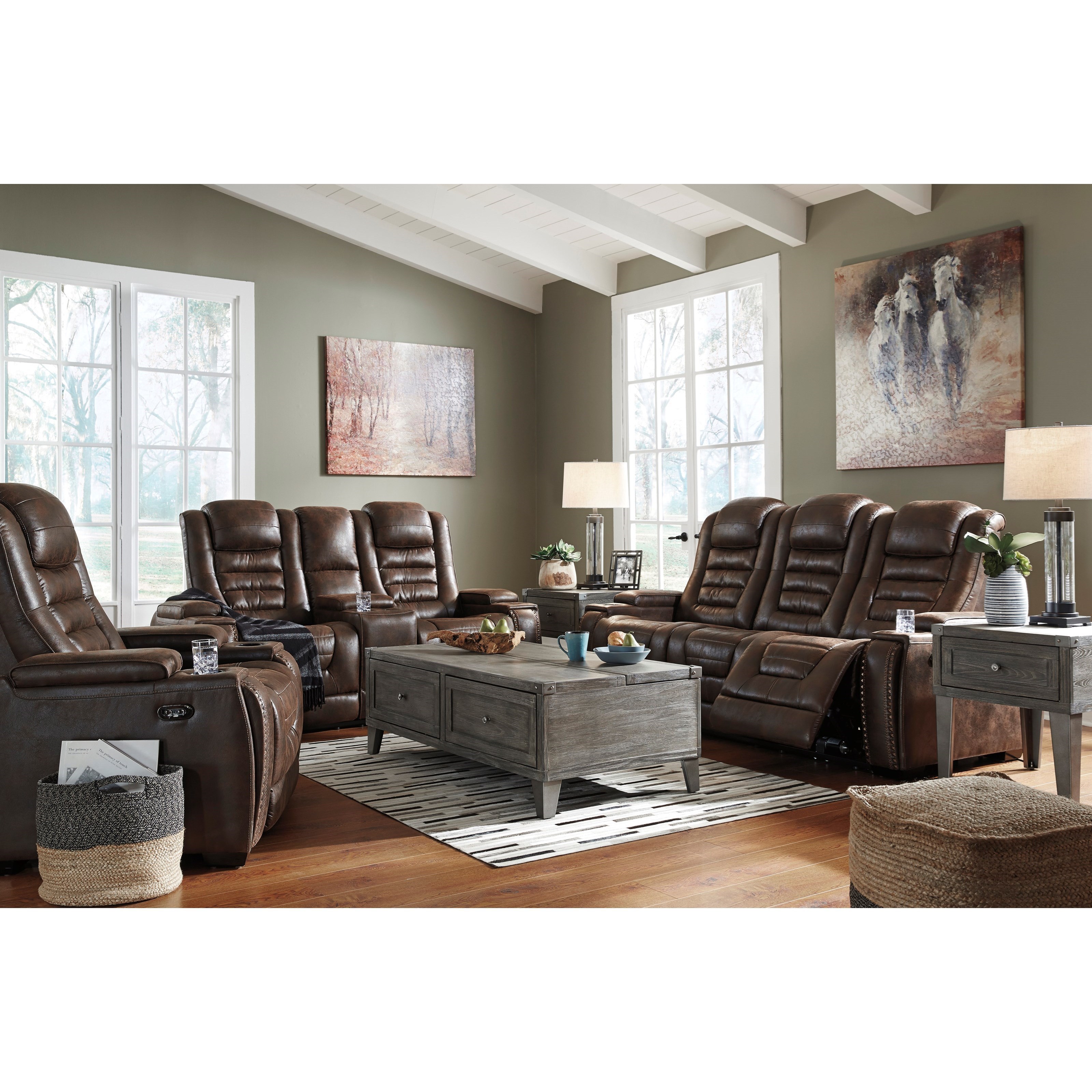 Signature Design by Ashley Game Zone 3850113 Faux Leather Power